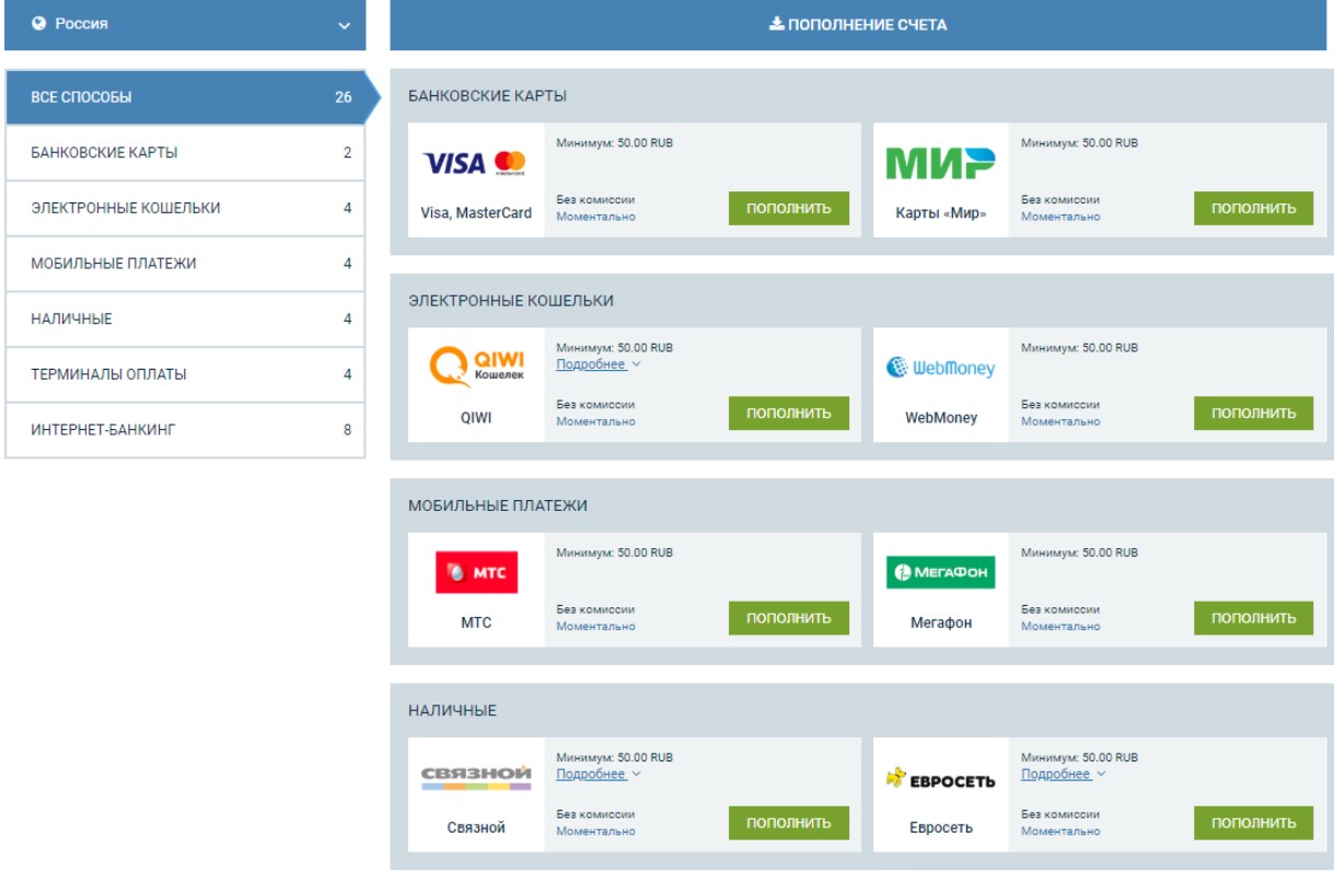 Как вывести деньги с 1xStavka и пополнить счет