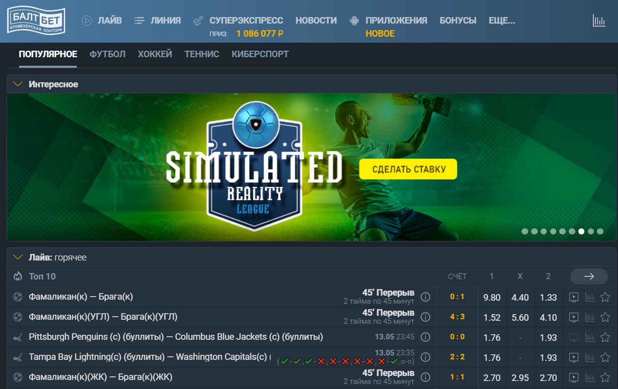 Общая характеристика букмекерской конторы БалтБет