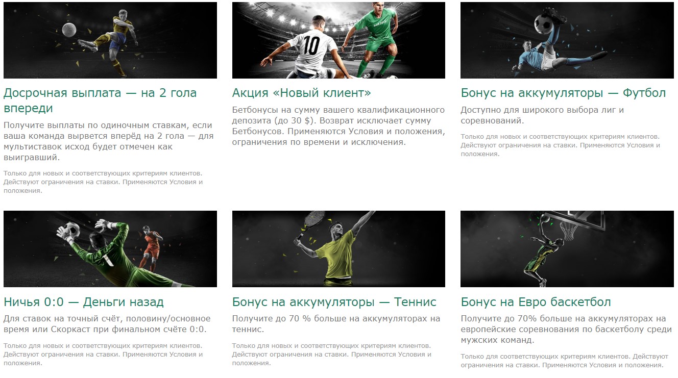 Бонусы и акции в БК Бет365