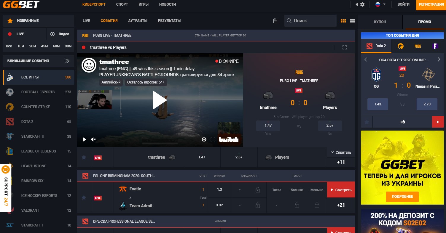 Правила отыгрыша бонуса по промокоду в GGbet