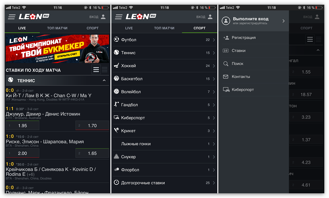Функционал мобильного приложения