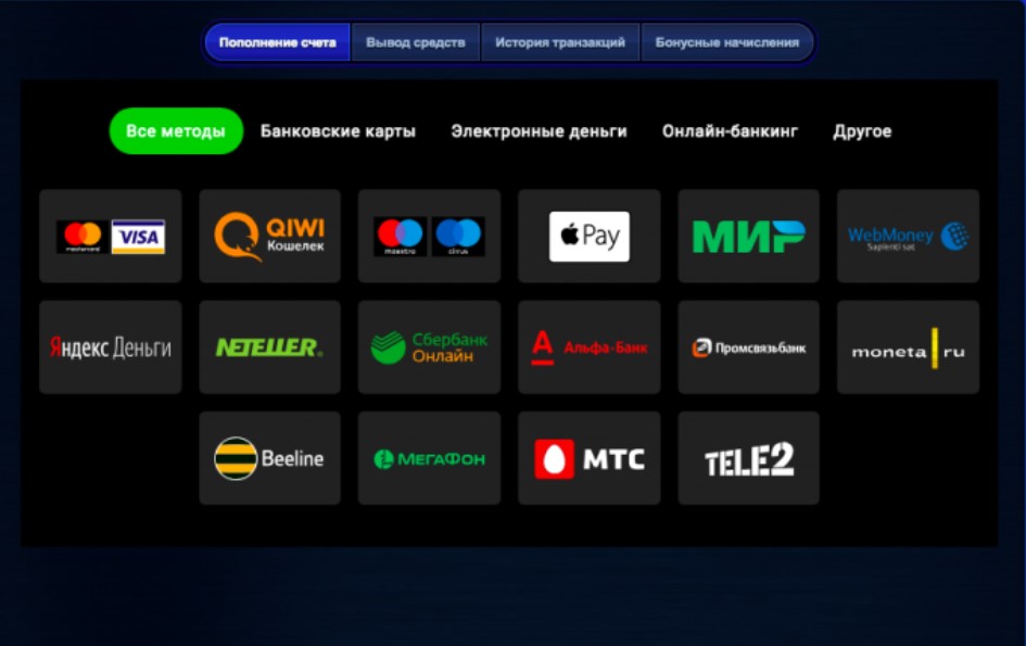 Способы платежей