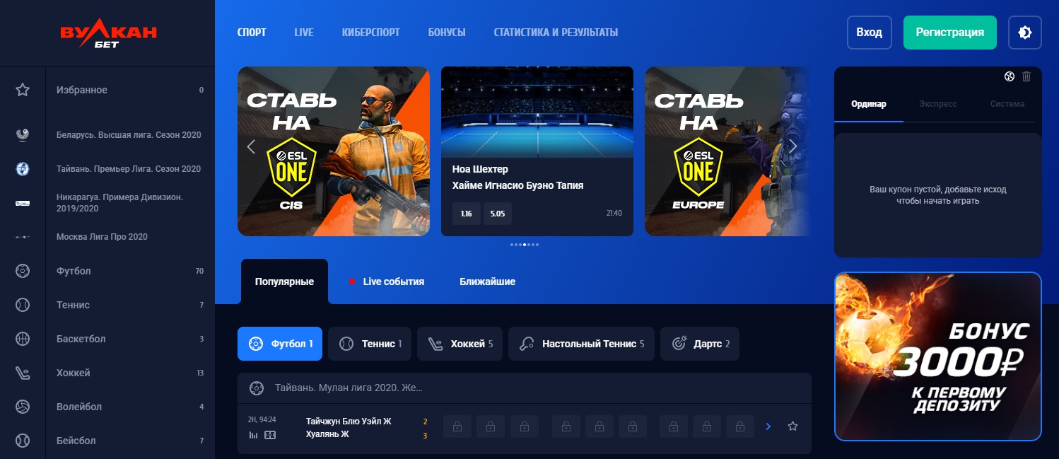 Обзор букмекерской конторы ВулканБет