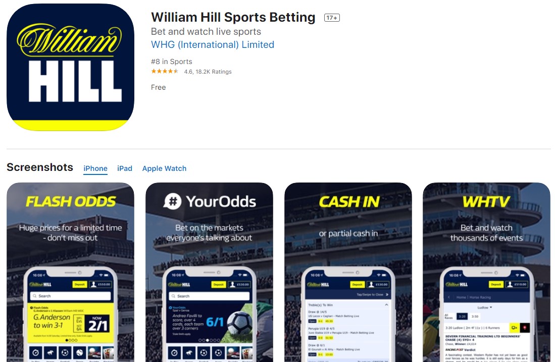 Как скачать приложение William Hill для iOS